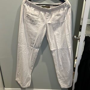 White linen pants